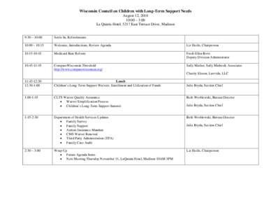 Microsoft Word - CLTS Council Agenda August[removed]doc