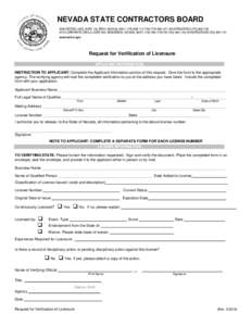 NEVADA STATE CONTRACTORS BOARD 5390 KIETZKE LANE, SUITE 102, RENO, NEVADA, 1141 FAX, INVESTIGATIONS2310 CORPORATE CIRCLE, SUITE 200, HENDERSON, NEVADA, 1100 