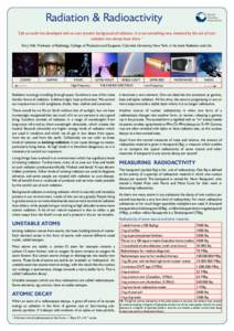 Radiation & Radioactivity “Life on earth has developed with an ever present background of radiation. It is not something new, invented by the wit of man: radiation has always been there.” Eric J Hall, Professor of Ra