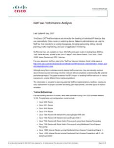 Technical White Paper  NetFlow Performance Analysis Last Updated: May, 2007 ®