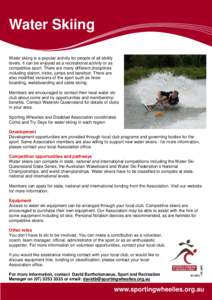 SWI-039 Water Skiing Factsheet