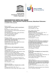 Learning / Quality assurance / NIACE / Lifelong learning / Education reform / Adult education / Nonformal learning / Educational evaluation / Education / Educational psychology / Evaluation