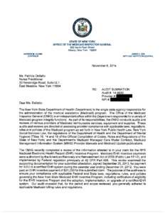 STATE OF NEW YORK OFFICE OF THE MEDICAID INSPECTOR GENERAL 800 North Pearl Street Albany, New York[removed]ANDREW M. CUOMO GOVERNOR