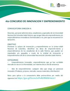 CONCURSO DE EMPRENDIMIENTO  2018