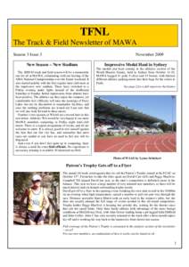 TFNL The Track & Field Newsletter of MAWA Season 3 Issue 3 November 2009