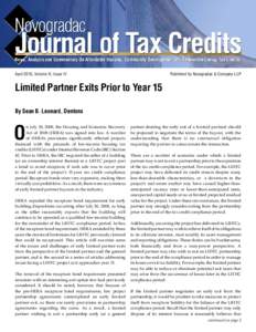 Accounting for the Unique Nature of Tax Credit Investments