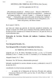 CURIA - Documentos SENTENCIA DEL TRIBUNAL DE JUSTICIA (Sala Tercera) de 10 de septiembre de 2015 (*)