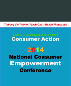 Training the Trainer: Teach One > Reach Thousands  Education and Advocacy Since 1971 Consumer Action