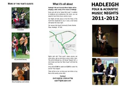 MORE OF THIS YEAR’S GUESTS  What it’s all about HADLEIGH