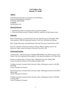 Jomo Kenyatta University of Agriculture and Technology / Arabidopsis thaliana / Baton Rouge /  Louisiana / Louisiana State University / Geography of the United States / Louisiana / Biology / Brassicaceae / Association of Public and Land-Grant Universities / Jomo Kenyatta