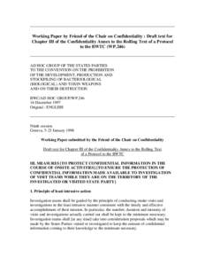 Working Paper by Friend of the Chair on Confidentiality : Draft text for Chapter III of the Confidentiality Annex to the Rolling Text of a Protocol to the BWTC (WP.246) AD HOC GROUP OF THE STATES PARTIES TO THE CONVENTIO