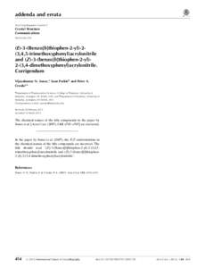 (E)-3-(Benzo[b]thiophen-2-yl)-2-(3,4,5-trimethoxyphenyl)acrylonitrile and (Z)-3-(benzo[b]thiophen-2-yl)-2-(3,4-dimethoxyphenyl)acrylonitrile. Corrigendum