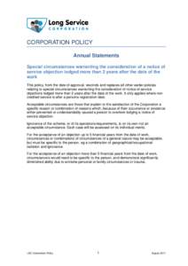 Microsoft Word - LSPC Corporation Policy - Annual Statements.doc
