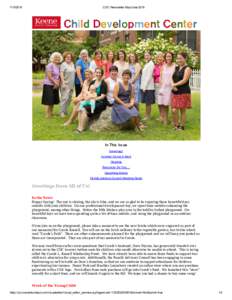 CDC Newsletter May/June 2016 In This Issue Greetings!