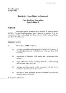CB[removed])  For Information 26 April[removed]Legislative Council Panel on Transport