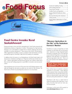 Inside Nutritional Labelling Funding[removed]SAVI Funding Enhanced[removed]2 Food Centre Training ------------------- 3 June 2011 volume 12