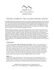 Salmon-Challis National Forest / Canoeing / Lewis and Clark Expedition / Salmon River / Sawtooth National Forest / Rafting / Whitewater / Kayak / Fly fishing / Idaho / Geography of the United States / Whitewater sports