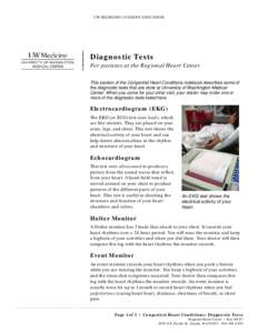 UW MEDICINE | PATIENT EDUCATION  || ||  Diagnostic Tests