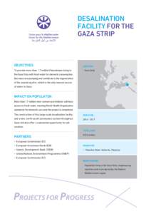 DESALINATION FACILITY FOR THE GAZA STRIP OBJECTIVES