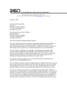 STATE HIGHER EDUCATION EXECUTIVE OFFICERS 3035 Center Green Drive, #100 Boulder, CO[removed] • [removed] • FAX: [removed] • e-mail: [removed] • www.sheeo.org October 22, 2007