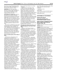 Federal Register / Vol. 79, No[removed]Monday, July 28, [removed]Notices the Bureau of Land Management, New Mexico State Office at the address in this notice by August 27, 2014. Mr. Jesse Juen, State Director, Bureau of Lan