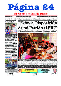 Página 24 El Mejor Periodismo Diario Aguascalientes, Ags.  Miércoles 17 de Junio de 2015 Año 19 Número 6543