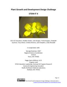   Plant	
  Growth	
  and	
  Development	
  Design	
  Challenge	
   STEM-­‐IT	
  II	
     ESD	
  123	
  Educators:	
  Heather	
  Beden,	
  Jami	
  Bunger,	
  Trisha	
  Burgess,	
  Elisabeth	
  