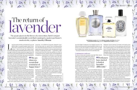 THE BOOST } beauty  lavender The return of  The purple plant is in the throes of a reinvention, but it’s not just