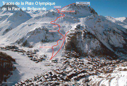 Tracés de la Piste Olympique de la Face de Bellevarde