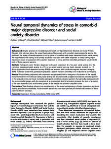 Waugh et al. Biology of Mood & Anxiety Disorders 2012, 2:11 http://www.biolmoodanxietydisord.com/contentBiology of Mood & Anxiety Disorders