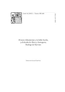 El moro Abindarráez y la bella Xarifa, y el alcaide de Álora y Antequera, Rodrigo de Narváez Edición de Girassol Sant’Ana