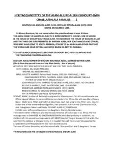 HERITAGE/ANCESTRY OF THE ALAM-ALJURE-ALLEN-ELKHOURY-EMIN CHALELA/SHLALA FAMILIES 1 BOUTROUS EL-KHOURY ALAMAND MOURA BASIL) +(APRIL 20) MARRIEDEl-Khoury Boutrous, his real name before the pr