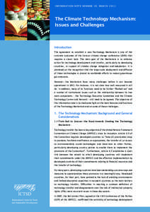 I n f o r m a t i o n N o t e N u m b e r[removed]MAR C H[removed]The Climate Technology Mechanism: Issues and Challenges  Introduction