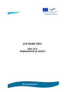 LLP GUIDE 2011 PART II B  LLP Guide 2011 Part II b Explanations by Action