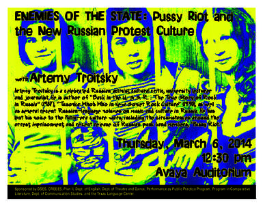 ENEMIES OF THE STATE: Pussy Riot and the New Russian Protest Culture with  Artemy Troitsky