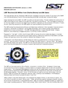 LSST Receives $30M from Simonyi and Gates