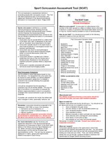 Standardized Concussion Assessment Tool (SCAT)