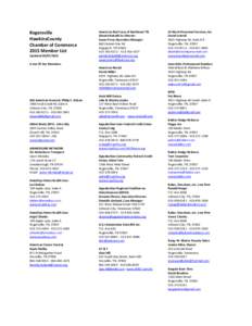 Rogersville HawkinsCounty Chamber of Commerce 2015 Member List Updated