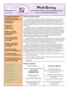 WellSpring March-April 2015 The newsletter of DeSoto Arts and Humanities Council See us at www.desotoartscouncil.org