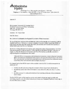 ak Manitoba Hydro 360 Portage Ave • Winnipeg Manitoba Canada • R3C 0G8 Telephone / N’ de téléphone[removed] • Fax / N” de teldcopicur: ([removed]removed]
