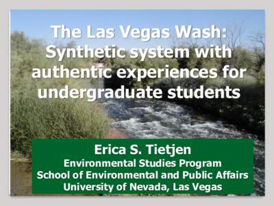 The Las Vegas Wash: Synthetic system with authentic experiences for undergraduate students Erica S. Tietjen