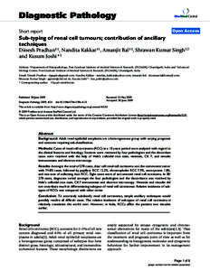 Renal cell carcinoma / Renal oncocytoma / Kidney tumour / Chromophobe cell / Carcinoma / Oncocytoma / Renal medullary carcinoma / Kidney / Duct of Bellini / Medicine / Kidney cancer / Oncology