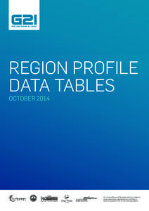 REGION PROFILE DATA TABLES OCTOBER 2014 G21 is an alliance of the government, industry and community organisations working to