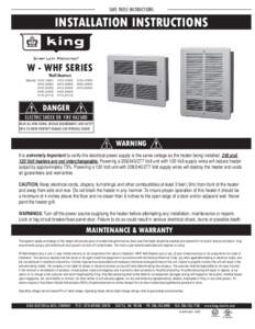 SAVE THESE INSTRUCTIONS  INSTALLATION INSTRUCTIONS SMART LIMIT PROTECTION®  W - WHF SERIES