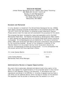 USGS Fault Scarp Trenching Decision Record