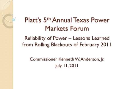 Platt’s 5th Annual Texas Power Markets Forum