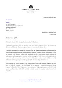 Letter from the ECB President to Mr Mario Borghezio, MEP, on the ABS purchase programme