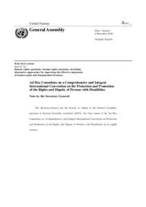 Law / Disability rights / Convention on the Rights of Persons with Disabilities / Human rights / Convention on the Elimination of All Forms of Racial Discrimination / International human rights instruments / Universal Declaration of Human Rights / Vienna Declaration and Programme of Action / Book:Equality Laws of the World / Human rights instruments / International relations / International law