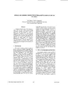 SINGLE BIT ERROR CORRECTION IMPLEMENTATION IN CRC-16 ON FPGA Sunil Shukla, Neil W. Bergmann