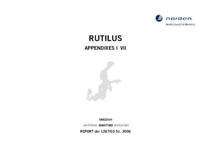 RUTILUS APPENDIXES IVII SWEDISH NATIONAL MARITIME MUSEUMS